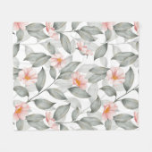 Aesthetische florale anoranje fleece deken (Voorkant (Horizontaal))