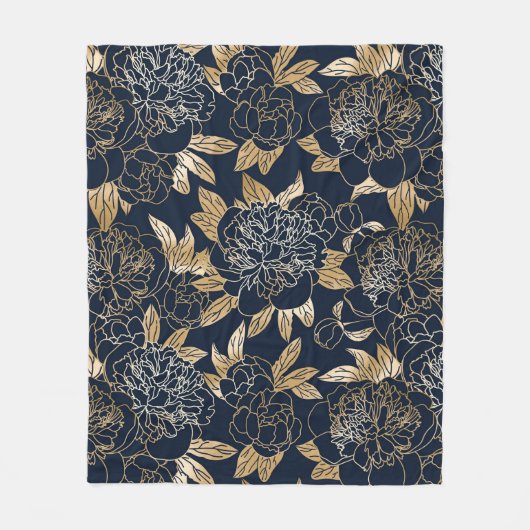 Aesthetische florale anoranje fleece deken (Voorkant)