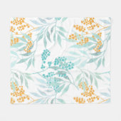 Aesthetische florale anoranje fleece deken (Voorkant (Horizontaal))