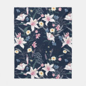 Aesthetische florale anoranje fleece deken (Voorkant)