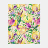 Aesthetische florale anoranje fleece deken (Voorkant)