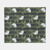 Aesthetische florale anoranje fleece deken (Voorkant (Horizontaal))