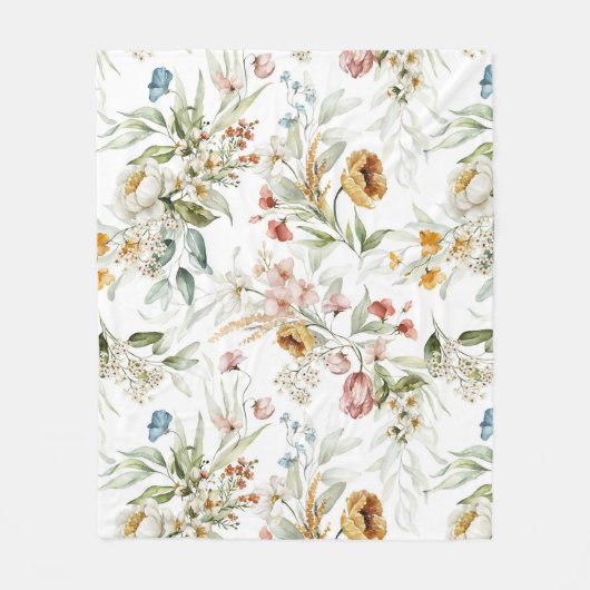 Aesthetische florale anoranje fleece deken (Voorkant)