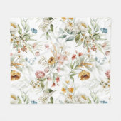 Aesthetische florale anoranje fleece deken (Voorkant (Horizontaal))