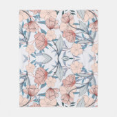 Aesthetische florale anoranje fleece deken (Voorkant)