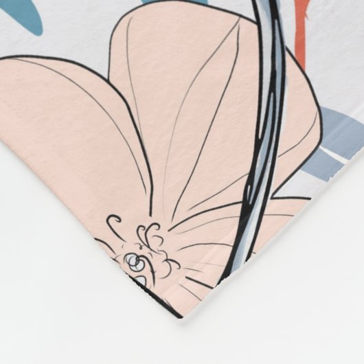 Aesthetische florale anoranje fleece deken (Hoek)