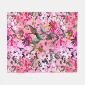 Aesthetische florale anoranje fleece deken (Voorkant (Horizontaal))