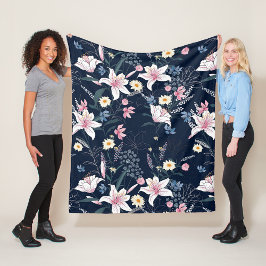 Aesthetische florale anoranje fleece deken