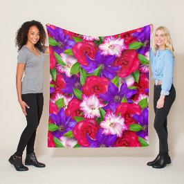Aesthetische florale anoranje fleece deken