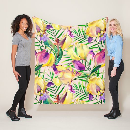 Aesthetische florale anoranje fleece deken