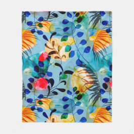 Aesthetische florale anoranje fleece deken