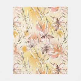 Aesthetische florale anoranje fleece deken