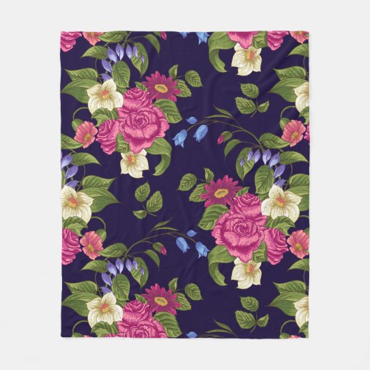 Aesthetische florale anoranje fleece deken (Voorkant)