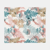 Aesthetische florale anoranje fleece deken (Voorkant (Horizontaal))