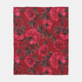 Aesthetische florale anoranje fleece deken