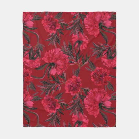 Aesthetische florale anoranje fleece deken (Voorkant)