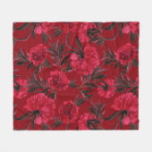 Aesthetische florale anoranje fleece deken (Voorkant (Horizontaal))