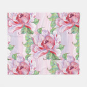 Aesthetische florale anoranje fleece deken (Voorkant (Horizontaal))