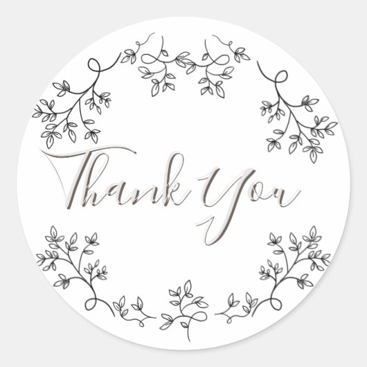 Aesthetische florale anoranje ronde sticker (Voorkant)