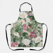 Aesthetische florale anoranje schort (Voorkant)