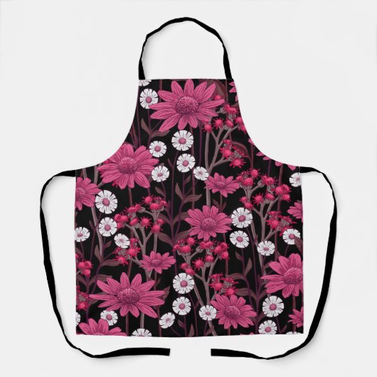 Aesthetische florale anoranje schort (Voorkant)