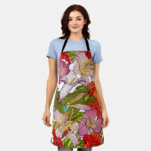 Aesthetische florale anoranje schort (Gedragen)