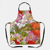 Aesthetische florale anoranje schort (Voorkant)