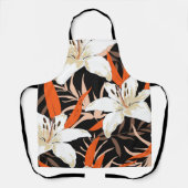 Aesthetische florale anoranje schort (Voorkant)