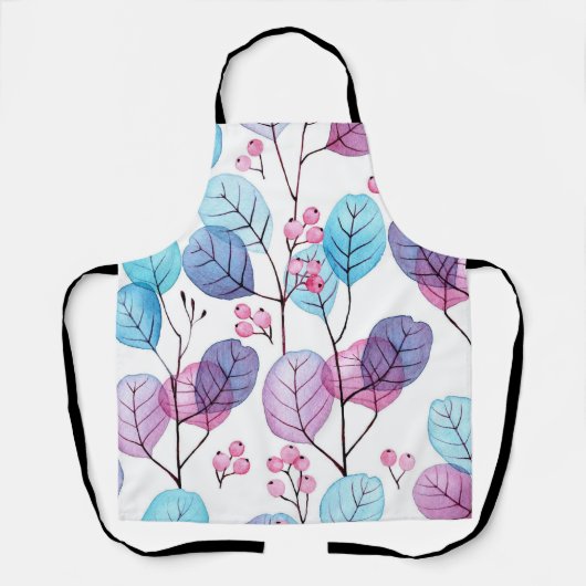 Aesthetische florale anoranje schort (Voorkant)