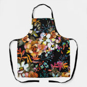 Aesthetische florale anoranje schort (Voorkant)