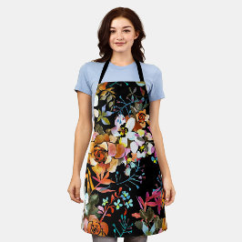 Aesthetische florale anoranje schort