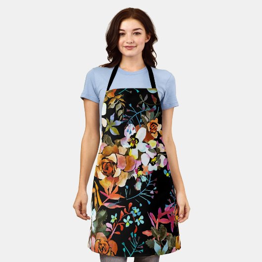 Aesthetische florale anoranje schort