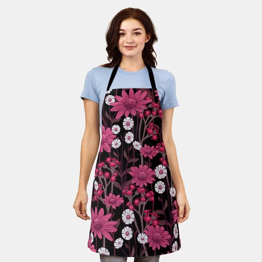 Aesthetische florale anoranje schort