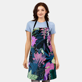 Aesthetische florale anoranje schort