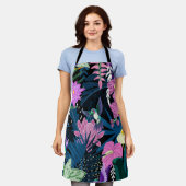 Aesthetische florale anoranje schort (Gedragen)