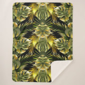 Aesthetische florale anoranje sherpa deken (Voorkant)