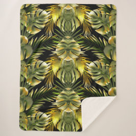 Aesthetische florale anoranje sherpa deken