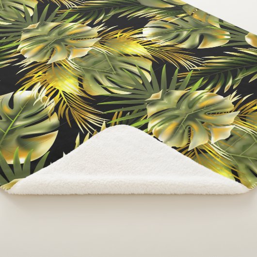 Aesthetische florale anoranje sherpa deken (3/4)