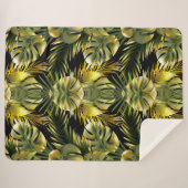 Aesthetische florale anoranje sherpa deken (Voorkant (horizontaal))