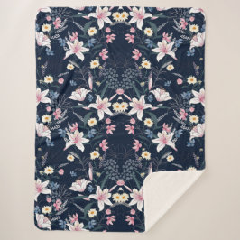 Aesthetische florale anoranje sherpa deken