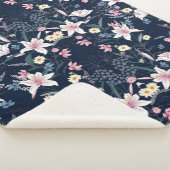 Aesthetische florale anoranje sherpa deken (3/4)