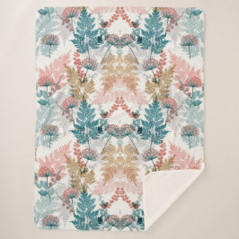 Aesthetische florale anoranje sherpa deken