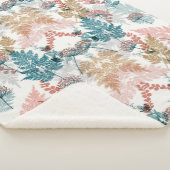 Aesthetische florale anoranje sherpa deken (3/4)