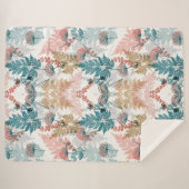 Aesthetische florale anoranje sherpa deken (Voorkant (horizontaal))