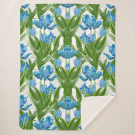 Aesthetische florale anoranje sherpa deken