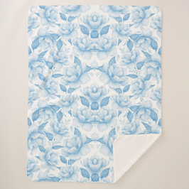 Aesthetische florale anoranje sherpa deken