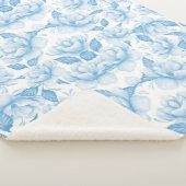 Aesthetische florale anoranje sherpa deken (3/4)