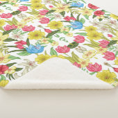 Aesthetische florale anoranje sherpa deken (3/4)