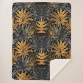 Aesthetische florale anoranje sherpa deken