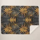 Aesthetische florale anoranje sherpa deken (Voorkant (horizontaal))